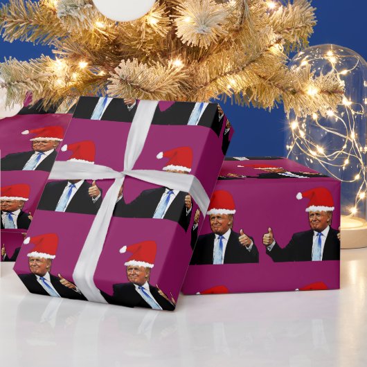 Weihnachtsmannmütze-WRAPPING-PAPIER FÜR DONALD TRU Geschenkpapier (Feiertage)