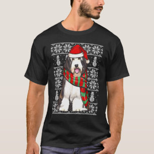 Weihnachtsmannmütze Xmas Bartded Collie Ugly Weihn T-Shirt