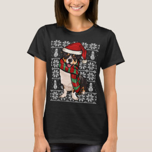 Weihnachtsmannmütze Xmas Cardigan Welsh Corgi Ugly T-Shirt