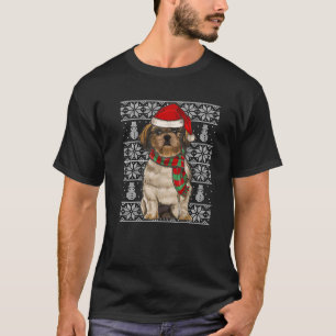 Weihnachtsmannmütze Xmas Shih Tzu Ugly Christmas P T-Shirt