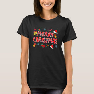 Weihnachtsmannmütze Xmas Socks Candy Frohe Weihnac T-Shirt