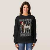 Weihnachtsmannmütze Xmas Wire Fox Terrier Ugly Wei Sweatshirt (Vorne ganz)