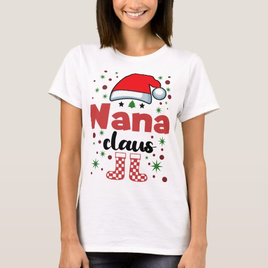 Weihnachtsmannmütze zur Ehefrau von Weihnachten Na T-Shirt (Vorderseite)