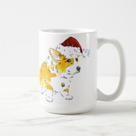 WeihnachtsmannmützeCorgi Kaffeetasse (Rechts)