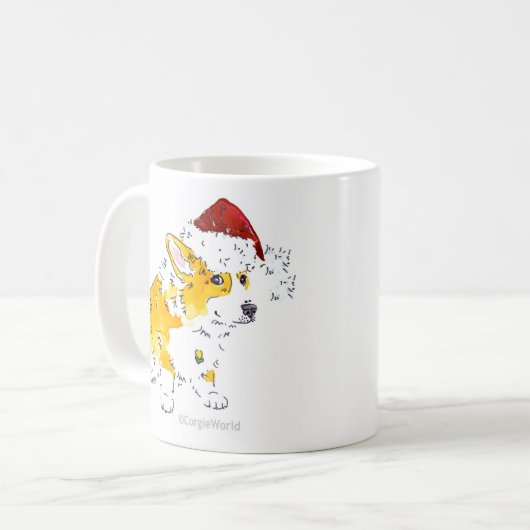 Weihnachtsmannmützecorgi-Tasse Kaffeetasse (Vorderseite Links)