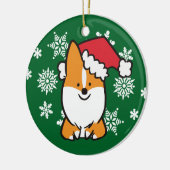 Weihnachtsmannmützecorgi-Verzierung | CorgiThings Keramikornament (Links)