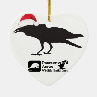 Weihnachtsmannmützekrähenverzierung Keramikornament
