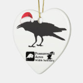 Weihnachtsmannmützekrähenverzierung Keramikornament (Links)