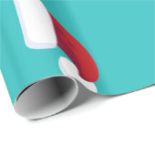 Weihnachtsmannmützen Blauer Weihnachtsfeiertag Whi Geschenkpapier (Rolleneckpunkt)