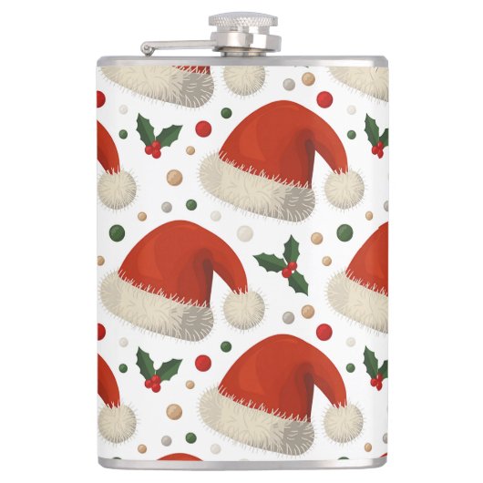 Weihnachtsmannmützen Flachmann (Vorderseite)