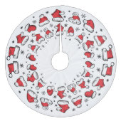 Weihnachtsmannmützen Fleece Weihnachtsbaumdecke (Vorderseite)