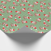 Weihnachtsmannmützen für den grünen und weißen Str Geschenkpapier (Ecke)