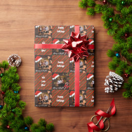 Weihnachtsmannmützen für Grünstreifen und Rote Str Geschenkpapier