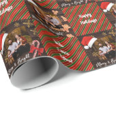 Weihnachtsmannmützen für Grünstreifen und Rote Str Geschenkpapier (Rolleneckpunkt)