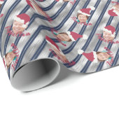 Weihnachtsmannmützen für Silver & Blue Stripes - B Geschenkpapier (Rolleneckpunkt)