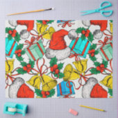 Weihnachtsmannmützen, Geschenke und Glocken Seidenpapier (Basteln)