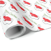 Weihnachtsmannmützen Geschenkpapier (Rolleneckpunkt)