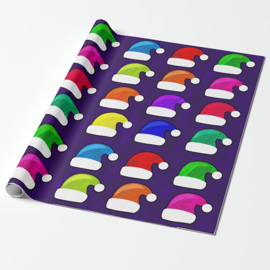 Weihnachtsmannmützen Geschenkpapier (Ungerollt)