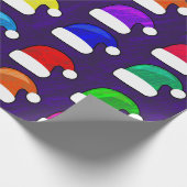Weihnachtsmannmützen Geschenkpapier (Ecke)