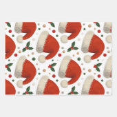 Weihnachtsmannmützen Geschenkpapier Set (Vorderseite 2)