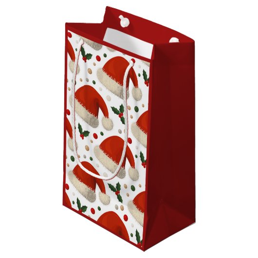 Weihnachtsmannmützen Kleine Geschenktüte (Vorderseite Schrägansicht)