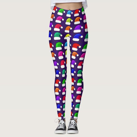 Weihnachtsmannmützen Leggings (Vorderseite)