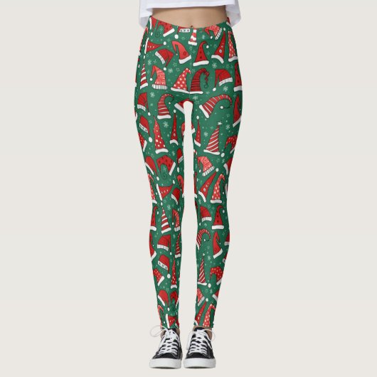 Weihnachtsmannmützen Leggings (Vorderseite)