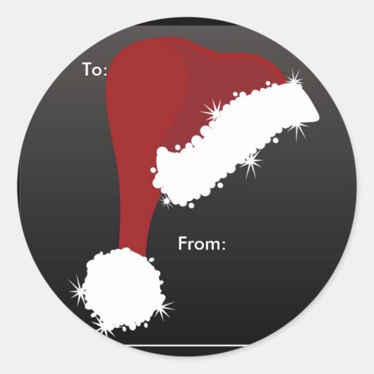 Weihnachtsmannmützen Runder Aufkleber (Vorderseite)