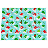 Weihnachtsmannmützen und Candy Canes Weihnachtsmus Große Geschenktüte (Vorderseite)