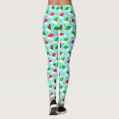 Weihnachtsmannmützen und Candy Canes Weihnachtsmus Leggings (Rückseite)