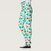 Weihnachtsmannmützen und Candy Canes Weihnachtsmus Leggings (Links)