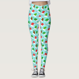 Weihnachtsmannmützen und Candy Canes Weihnachtsmus Leggings