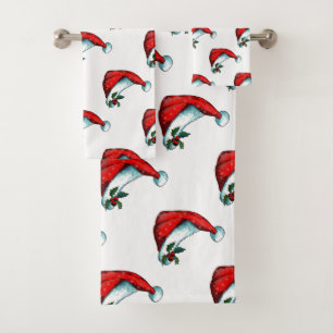 Weihnachtsmannmützen Weihnachtsbadehandtuch Set