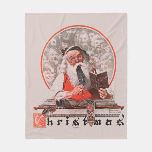 Weihnachtsmanns Ausgaben Fleecedecke (Vorderseite)