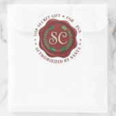 🎁 Weihnachtsmanns Geheim-Geschenk-Anhänger-Aufkle Runder Aufkleber (Tasche)