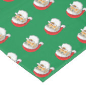 Weihnachtsmanns glückliches Gesicht Tischdecke (Schrägansicht)