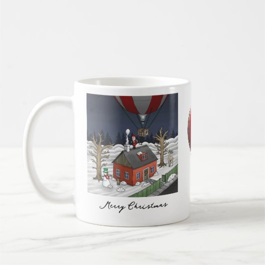 Weihnachtsmanns Heißluftballon Kaffeetasse (Links)