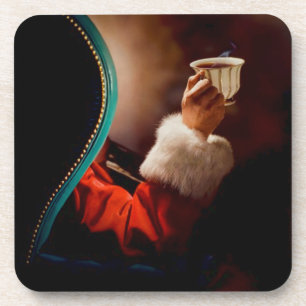 Weihnachtsmanns Kaffeepause Vintage Getränkeuntersetzer