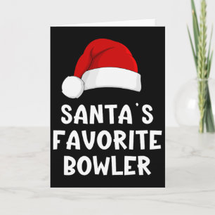 Weihnachtsmanns Lieblings-Bowler Lustiger Xmas-Bow Karte