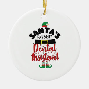 Weihnachtsmanns Lieblings-Dentalassistent Weihnach Keramik Ornament