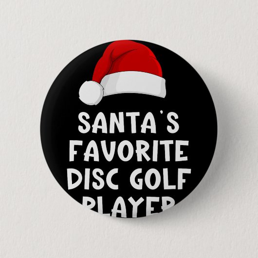 Weihnachtsmanns Lieblings-Disc-Golf-Spieler-Pyjama Button (Vorderseite)