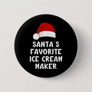 Weihnachtsmanns Lieblings-Eiscreme-Maschine Lustig Button