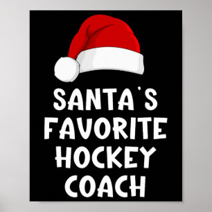 Weihnachtsmanns Lieblings-Hockey-Trainer Lustiger Poster