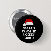 Weihnachtsmanns Lieblings-Hockey-Trainer Lustiges Button (Vorne & Hinten)