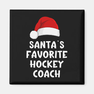 Weihnachtsmanns Lieblings-Hockey-Trainer Lustiges Magnet