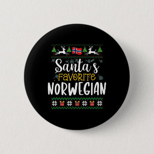 Weihnachtsmanns Lieblings Norweger - Norwegen häss Button