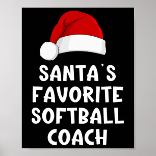 Weihnachtsmanns Lieblings-Softll-Coach Lustiger Xm Poster
