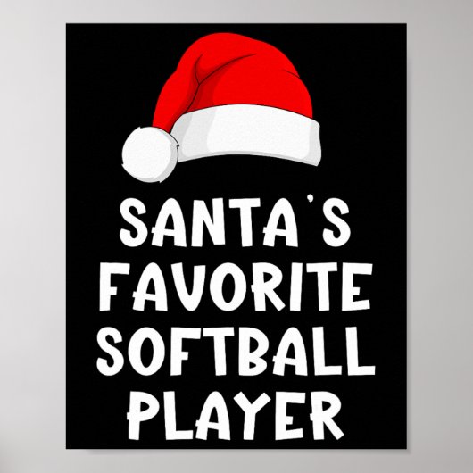 Weihnachtsmanns Lieblings-Softll-Player Lustiger X Poster (Vorne)