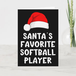 Weihnachtsmanns Lieblings-Softll-Spieler Lustiger Karte