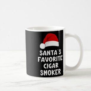 Weihnachtsmanns Lieblings-Zigarrenraucher Lustiges Kaffeetasse